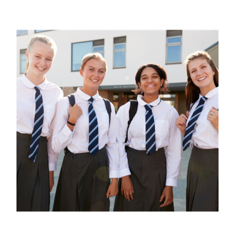 High school students walking together
